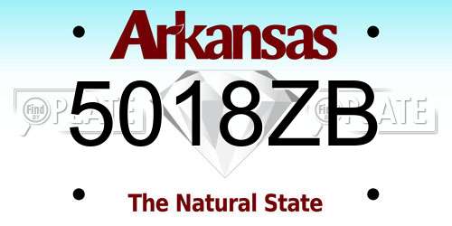 5018ZB Arkansas License Plate