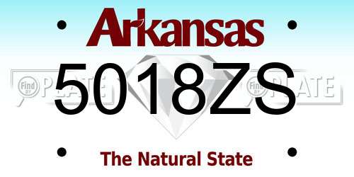 5018ZS Arkansas License Plate