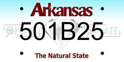 501B25 Arkansas License Plate