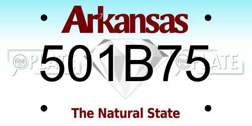 501B75 Arkansas License Plate