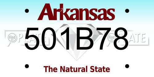 501B78 Arkansas License Plate