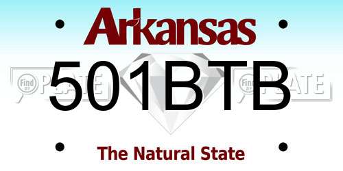 501BTB Arkansas License Plate