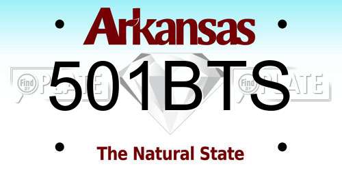 501BTS Arkansas License Plate