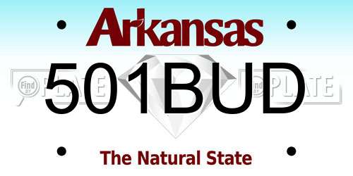 501BUD Arkansas License Plate
