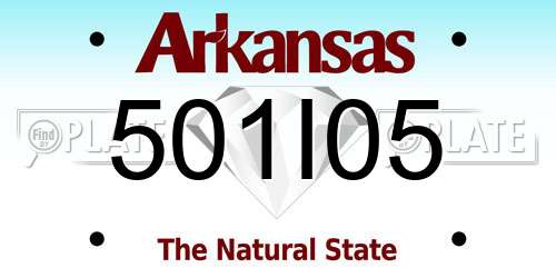 501I05 Arkansas License Plate