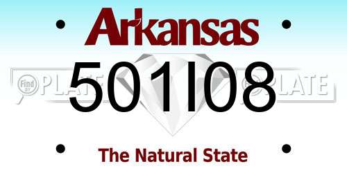 501I08 Arkansas License Plate