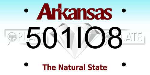 501IO8 Arkansas License Plate