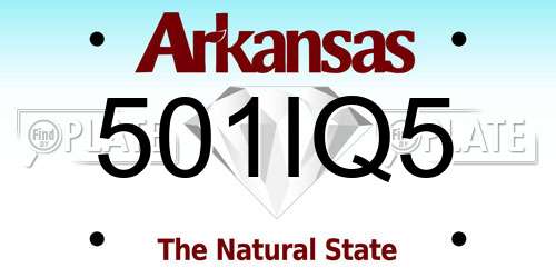 501IQ5 Arkansas License Plate