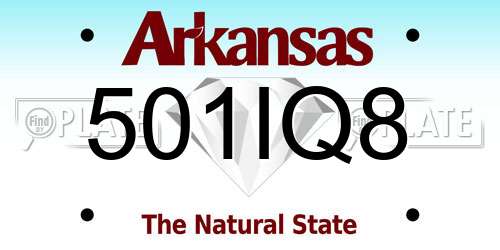 501IQ8 Arkansas License Plate
