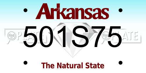 501S75 Arkansas License Plate