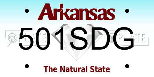 501SDG Arkansas License Plate