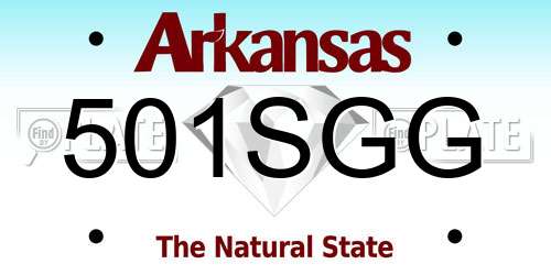 501SGG Arkansas License Plate