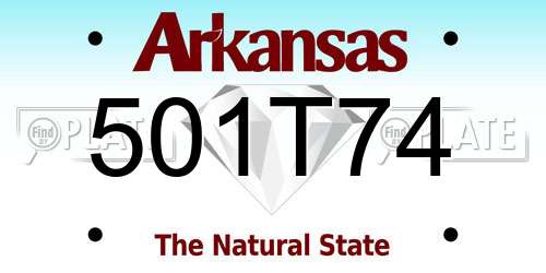501T74 Arkansas License Plate