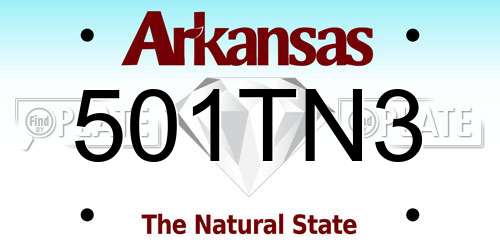 501TN3 Arkansas License Plate