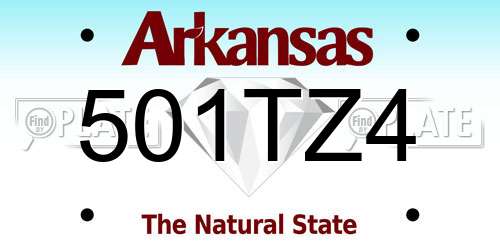 501TZ4 Arkansas License Plate
