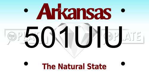 501UIU Arkansas License Plate