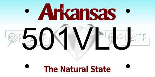 501VLU Arkansas License Plate