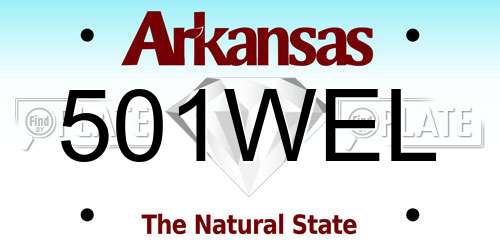 501WEL Arkansas License Plate