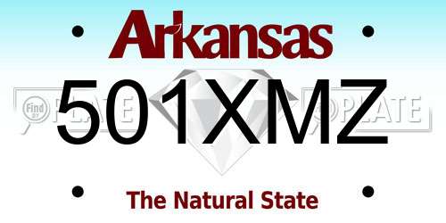 501XMZ Arkansas License Plate