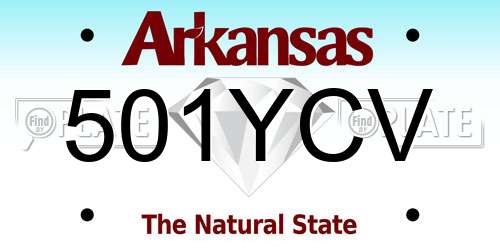 501YCV Arkansas License Plate