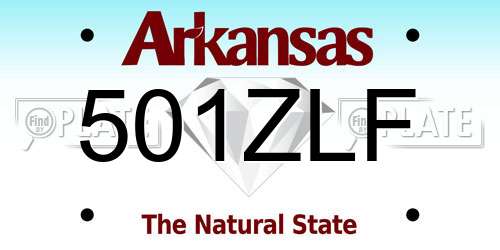 501ZLF Arkansas License Plate