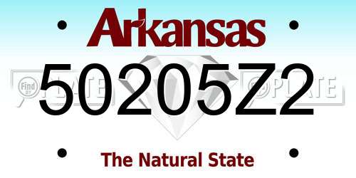 50205Z2 Arkansas License Plate