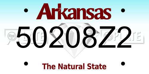 50208Z2 Arkansas License Plate