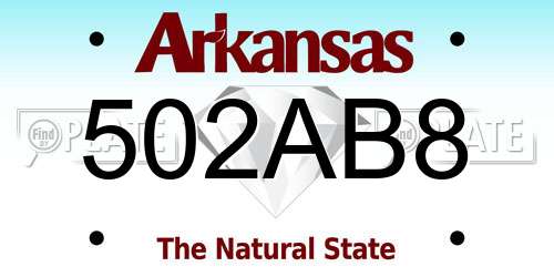 502AB8 Arkansas License Plate
