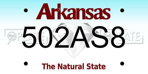 502AS8 Arkansas License Plate