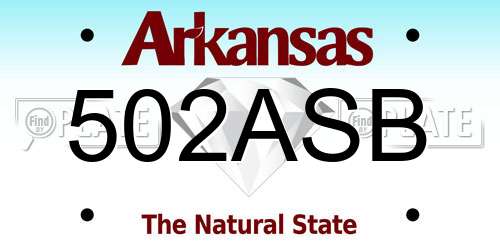 502ASB Arkansas License Plate