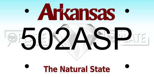 502ASP Arkansas License Plate