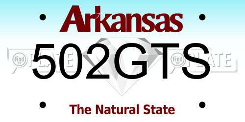 502GTS Arkansas License Plate