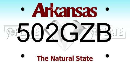 502GZB Arkansas License Plate