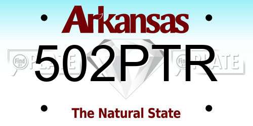 502PTR Arkansas License Plate