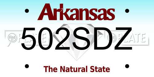 502SDZ Arkansas License Plate