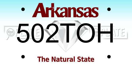 502TOH Arkansas License Plate