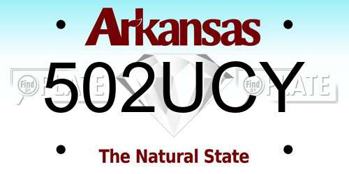 502UCY Arkansas License Plate
