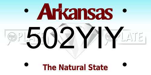 502YIY Arkansas License Plate
