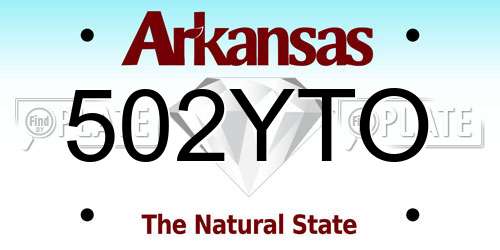 502YTO Arkansas License Plate