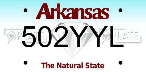 502YYL Arkansas License Plate