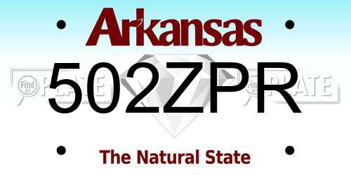 502ZPR Arkansas License Plate