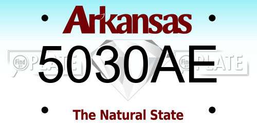 5030AE Arkansas License Plate