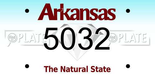 5032 Arkansas License Plate