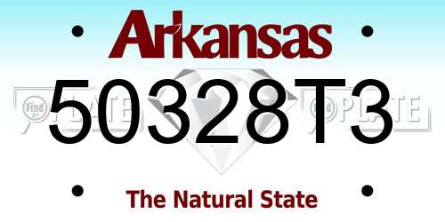 50328T3 Arkansas License Plate