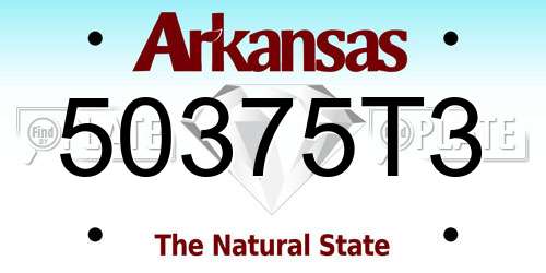 50375T3 Arkansas License Plate