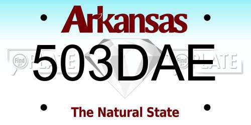 503DAE Arkansas License Plate