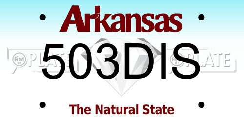 503DIS Arkansas License Plate