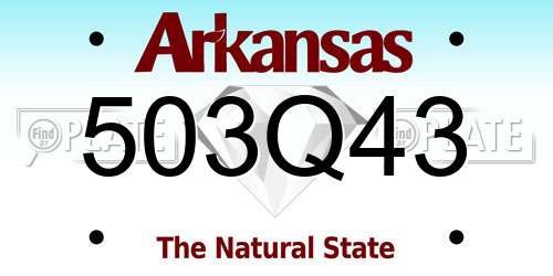 503Q43 Arkansas License Plate