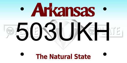 503UKH Arkansas License Plate