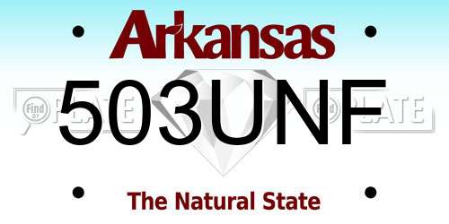 503UNF Arkansas License Plate